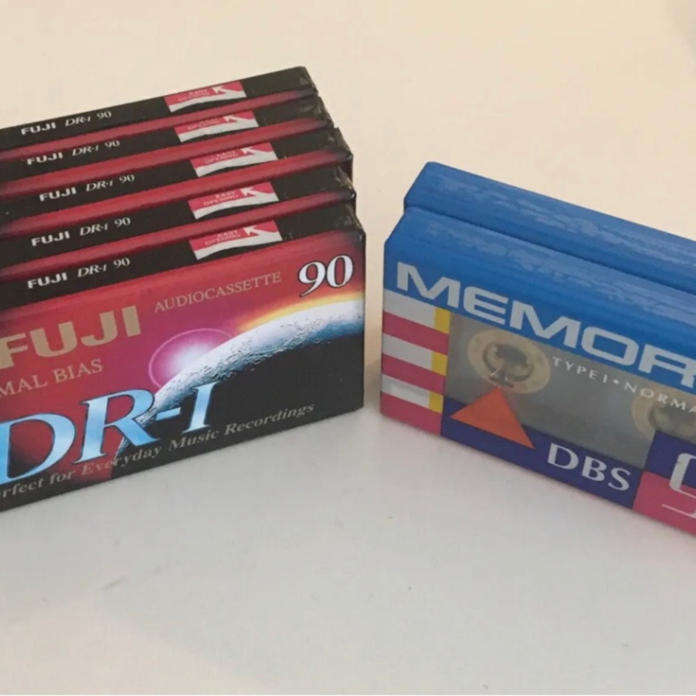 5 Fuji Audio Casette Tape Normal Bias 2 Memorex Dbs 90 Brand New - SEALED